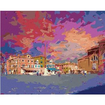 Diamondi - Diamantové malování - NÁMĚSTÍ NA OSTROVĚ BURANO, 40x50 cm, Vypnuté plátno na rám (606231B)