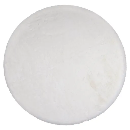Bílý plyšový měkoučký kulatý koberec Soft Teddy White Off - Ø 120cm  Mars & More