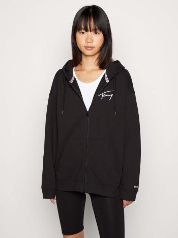 Tommy Jeans dámská černá mikina SIGNATURE ZIP THRU - L (BDS)