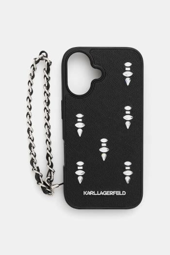Puzdro na mobil Karl Lagerfeld iPhone 16 čierna farba, KLHCP16SPSADJSK