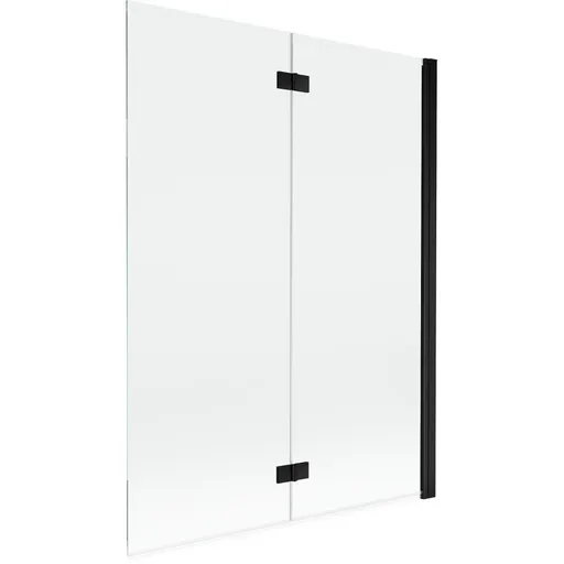MEXEN MIST vanová zástěna 130x150 cm 6mm 2-s, černá, čirá, pravá 8A9-130-002-70-00-P