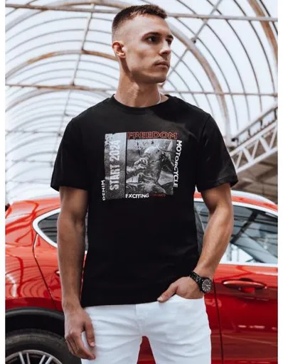 Pánské tričko s potiskem černé