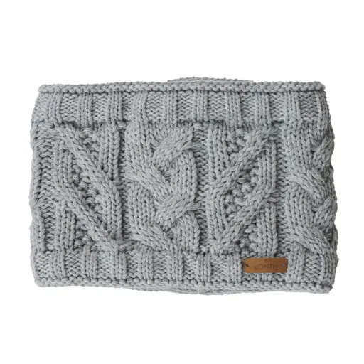 Bontis Široká dámská pletená čelenka - Světle šedý melír | uni