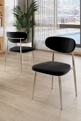 Sada židlí (4 kusy) Vina - Black, Chrome