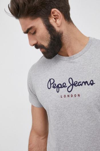 Bavlněné tričko Pepe Jeans Eggo šedá barva, melanžové