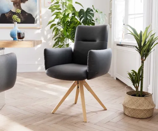 Otočná židle Jova-Flex s područkami dřevěná podnož hranatá