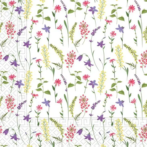 PROCOS Papírové ubrousky 33x33cm 3vrstvé luční květy 20ks