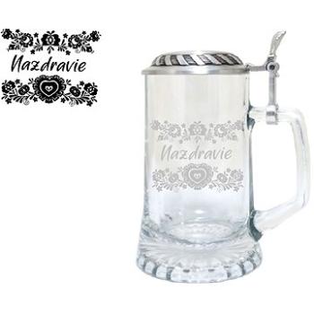 B.BOHEMIAN Džbánek s cínovým víkem Stern ornament 0,5 l NAZDRAVIE (SK) (S5550sk)