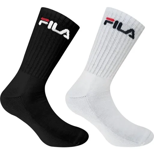 Fila NORMAL PLAIN HALF TERRY 2 PCS Sportovní ponožky, černá, velikost 35-38