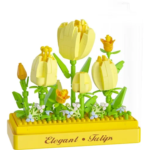 Stavebnice mini KOCO Tulipány plast 295ks v krabičce 11x12x5cm