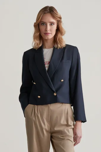 BLEJZR GANT REL CROPPED CLUB BLAZER EVENING BLUE
