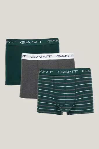 SPODNÍ PRÁDLO GANT STRIPED TRUNK 3-PACK GIFT BOX TARTAN GREEN