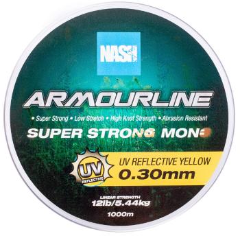 Nash vlasec armourline super strong mono uv yellow 1000 m - 0,30 mm 5,44 kg