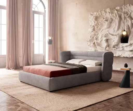 Čalouněná postel Simea 140x200 cm mikrovlákno šedá