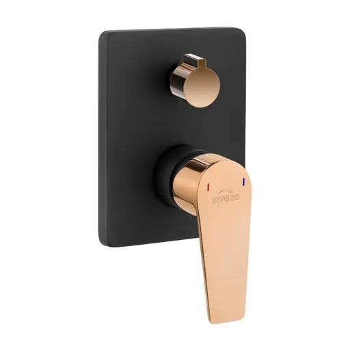 INVENA 2-cestná nástěnná baterie MIDNIGHT, černá / růžové zlato TREND BP-35-002-V