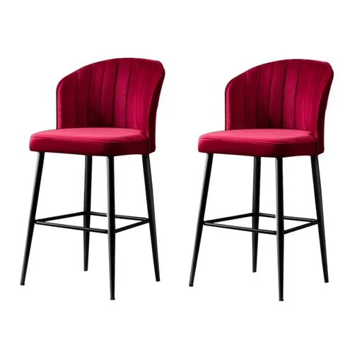 Sada barových židlí Rubi Claret Red and Black, 2 ks, 2 ks