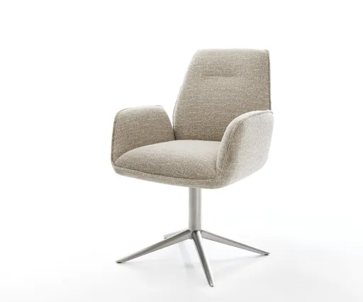 Jídelní židle Zoa-Flex látka Měkký béžová křížová podnož