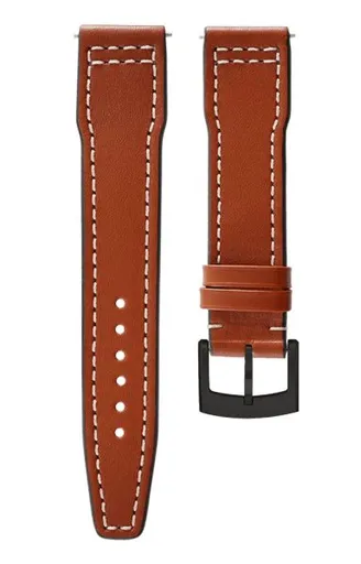 Kožený řemínek Biatec Marine | Hnědý - 20 mm - Černá