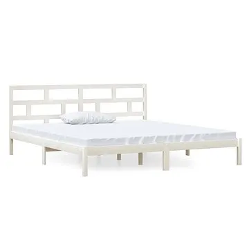 Rám postele bílý masivní borovice 140 × 190 cm, 3101199 (3101199)