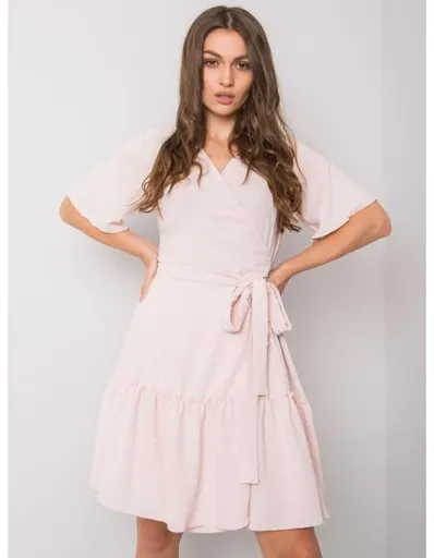 Dámské šaty s volánem LACHELLE světle růžové