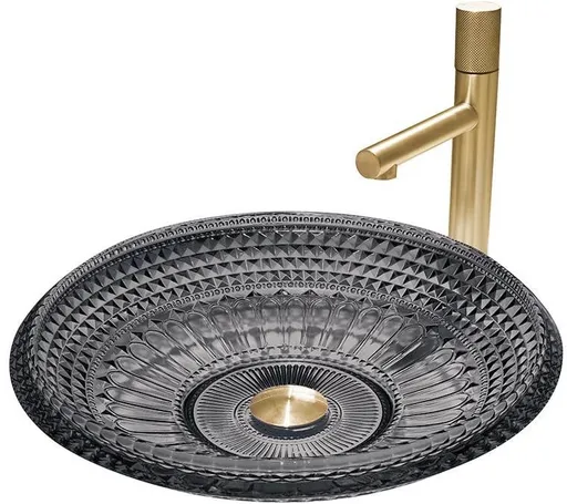 MEXEN Heba skleněné umyvadlo na desku 45x45, černá  24064570