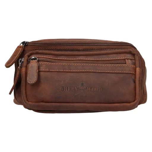 Pánská kožená ledvinka Greenwood Bent - hnědá