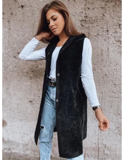 Dámská zimní vesta s kapucí ARTEMI černá