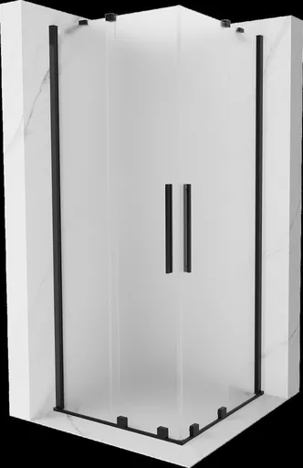 MEXEN/S Velar Duo sprchový kout, posuvné dveře 80 x 80, dekor, černá 871-080-080-32-70