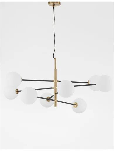 NOVA LUCE závěsné svítidlo VITRA saténový zlatý a černý kov bílé opálové sklo G9 8x5W 220V IP20 bez žárovky 9143308