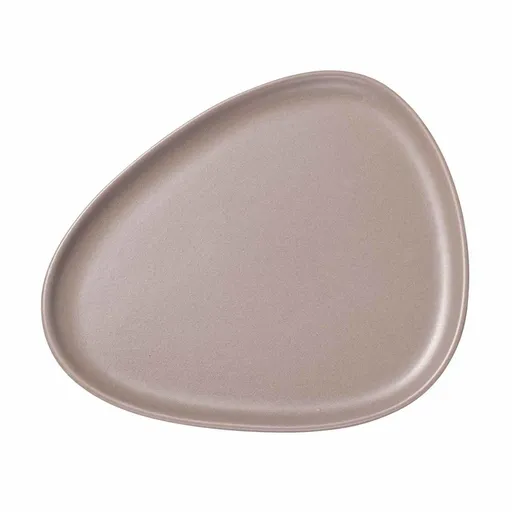 Jídelní talíř CURVE 30 cm, teplá šedá, kamenina, LIND DNA