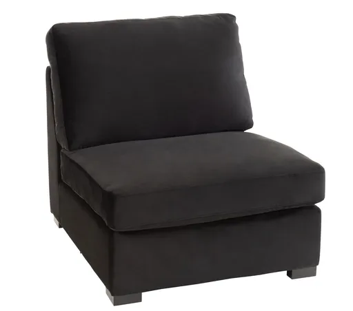Černá 1-místná sametová pohovka Nalmi black - 92*103*86cm J-Line by Jolipa