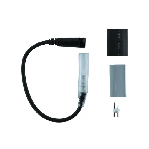 DecoLED Přípojka mezi světelnou hadicí a systémy EASY FIX 0,25m, černý, samičí, IP67
