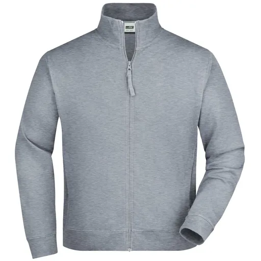 James & Nicholson (Daiber) Pánská mikina na zip bez kapuce JN058 - Šedý melír | L