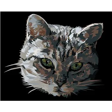 Zuty - Malování podle čísel - ŠEDÁ KOČKA PORTRÉT, 80x100 cm, vypnuté plátno na rám (HRAmmb09535nad)