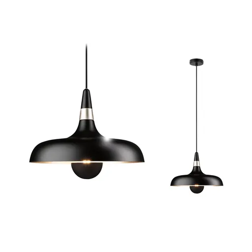 PAULMANN Závěsné svítidlo Juna E27 max. 20W černá mat/šampaň stmívatelné kov