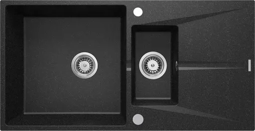 DEANTE Corio graphite Granitový dřez, 1,5-miska s odkapávačem ZRC_2513