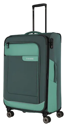 Velký textilní kufr Travelite Viia 4w L Green