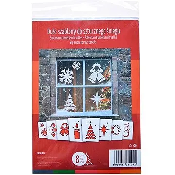 Sada šablon na umělý sníh - 8 ks - vánoce (5907667281092)