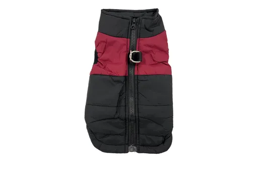 Vsepropejska Rainy obleček pro psa na zip Barva: Černo-červená, Délka zad (cm): 26, Obvod hrudníku: 33 - 38 cm