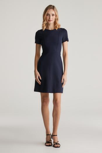 ŠATY GANT FIT AND FLARE SS JERSEY DRESS EVENING BLUE