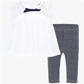 MAYORAL dívčí set tričko a legíny čtverečky bílá, modrá - 128 cm (190581)