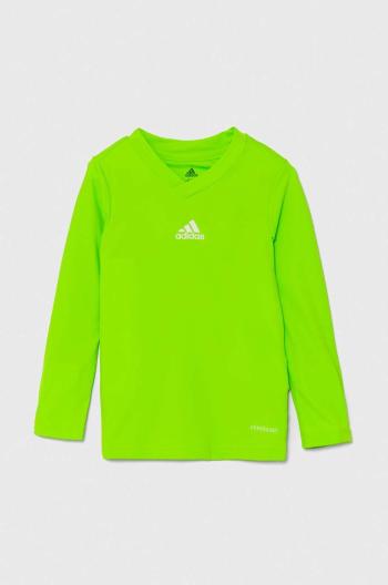 Dětské tričko s dlouhým rukávem adidas Performance TEAM BASE TEE Y zelená barva, s potiskem, GN7513