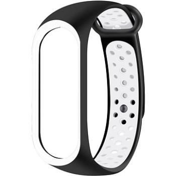 Eternico Sporty pro Xiaomi Mi band 5 / 6 / 7 solid black and white (APW-XMI7SP-SBW)