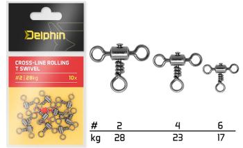 Delphin Obratlík Cross-line rolling T swivel 10ks - vel.2 / 28kg