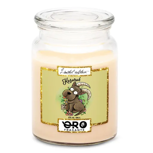 Svíčka Psí znamení – kozoroh (Vůně svíčky: Vanilka)