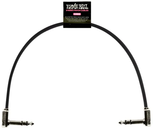 Ernie Ball Flat Ribbon Stereo Patch Cable 12" Black