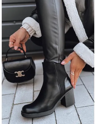 Dámské kozačky BLACKOUT na silném podpatku černé