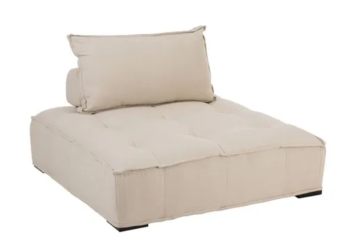 Béžová nízká sedačka s polštářkem - 117*117*35cm J-Line by Jolipa