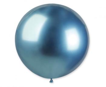 Svet balonku Kulatý chromový balónek SHINY modrý 80 cm