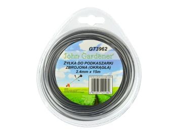 Struna do sekačky zesílená, 2,4mm, 15m, kulatý profil, nylon GEKO